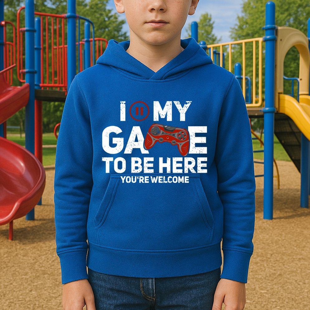 I Paused My Game To Be Here YouRe Welcome Gaming Gamer Gift Kids Hoodie