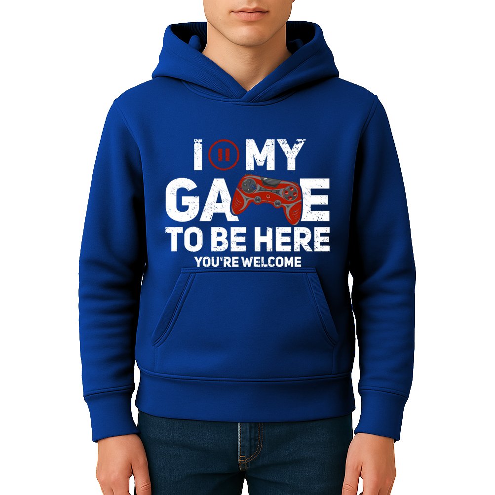 I Paused My Game To Be Here YouRe Welcome Gaming Gamer Gift Kids Hoodie