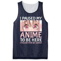 I Paused My Anime To Be Here Otaku Anime Merch Gift Mesh Reversible Basketball Jersey Tank