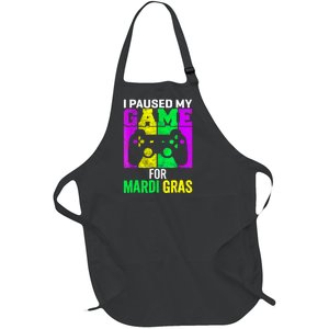 I Paused My Game For Mardi Gras Full-Length Apron With Pockets