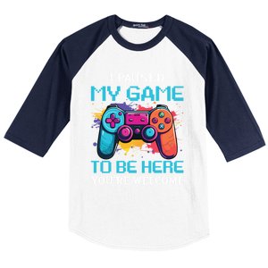 I Paused My Game To Be Here YouRe Welcome Great Gift Baseball Sleeve Shirt