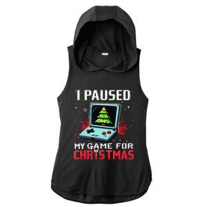 I Paused My Game For Christmas Funny Christmas Gamer Gifts Ladies PosiCharge Tri-Blend Wicking Draft Hoodie Tank