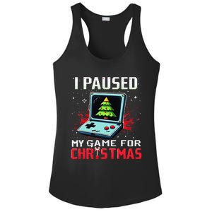 I Paused My Game For Christmas Funny Christmas Gamer Gifts Ladies PosiCharge Competitor Racerback Tank