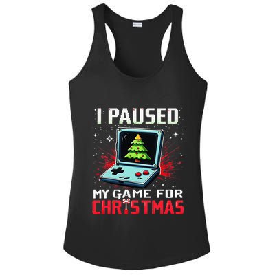 I Paused My Game For Christmas Funny Christmas Gamer Gifts Ladies PosiCharge Competitor Racerback Tank
