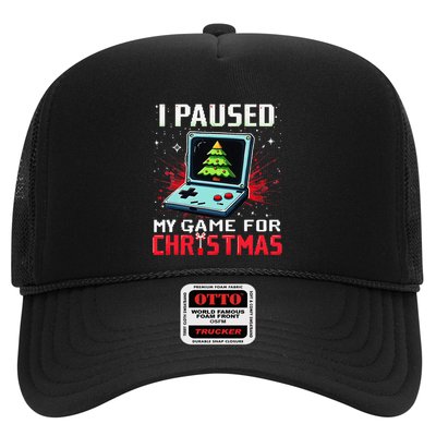 I Paused My Game For Christmas Funny Christmas Gamer Gifts Trucker Hat