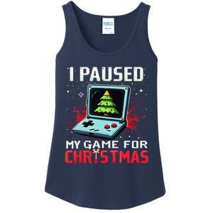 I Paused My Game For Christmas Funny Christmas Gamer Gifts Ladies Essential Tank