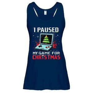 I Paused My Game For Christmas Funny Christmas Gamer Gifts Ladies Essential Flowy Tank