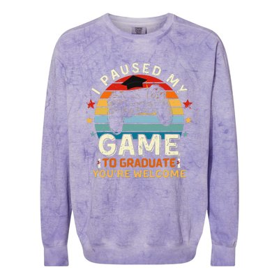 I Paused My Game To Be Here You're Welcome Retro Colorblast Crewneck Sweatshirt