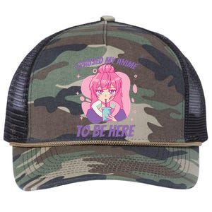 I Paused My Anime To Be Here Retro Rope Trucker Hat Cap