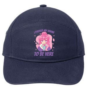 I Paused My Anime To Be Here 7-Panel Snapback Hat