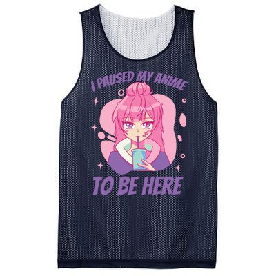 I Paused My Anime To Be Here Mesh Reversible Basketball Jersey Tank