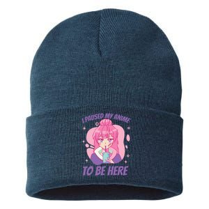 I Paused My Anime To Be Here Sustainable Knit Beanie