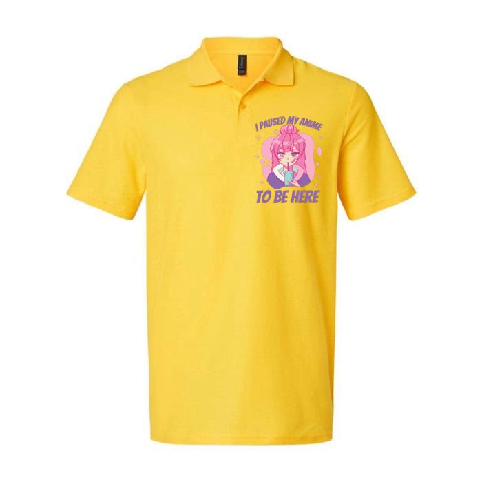 I Paused My Anime To Be Here Softstyle Adult Sport Polo