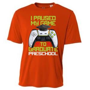 I Paused My Game To Graduate Preschool Graduation Gamer Cooling Performance Crew T-Shirt