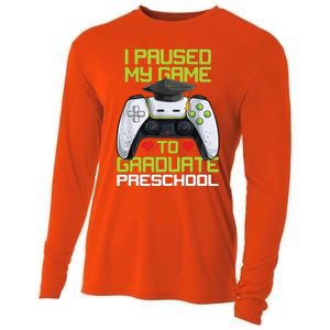 I Paused My Game To Graduate Preschool Graduation Gamer Cooling Performance Long Sleeve Crew