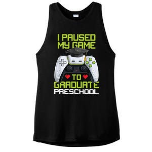 I Paused My Game To Graduate Preschool Graduation Gamer Ladies PosiCharge Tri-Blend Wicking Tank