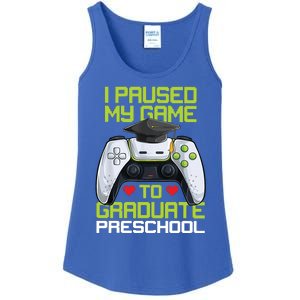 I Paused My Game To Graduate Preschool Graduation Gamer Ladies Essential Tank