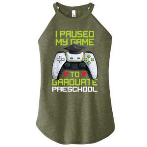 I Paused My Game To Graduate Preschool Graduation Gamer Women's Perfect Tri Rocker Tank