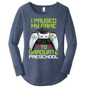 I Paused My Game To Graduate Preschool Graduation Gamer Women's Perfect Tri Tunic Long Sleeve Shirt