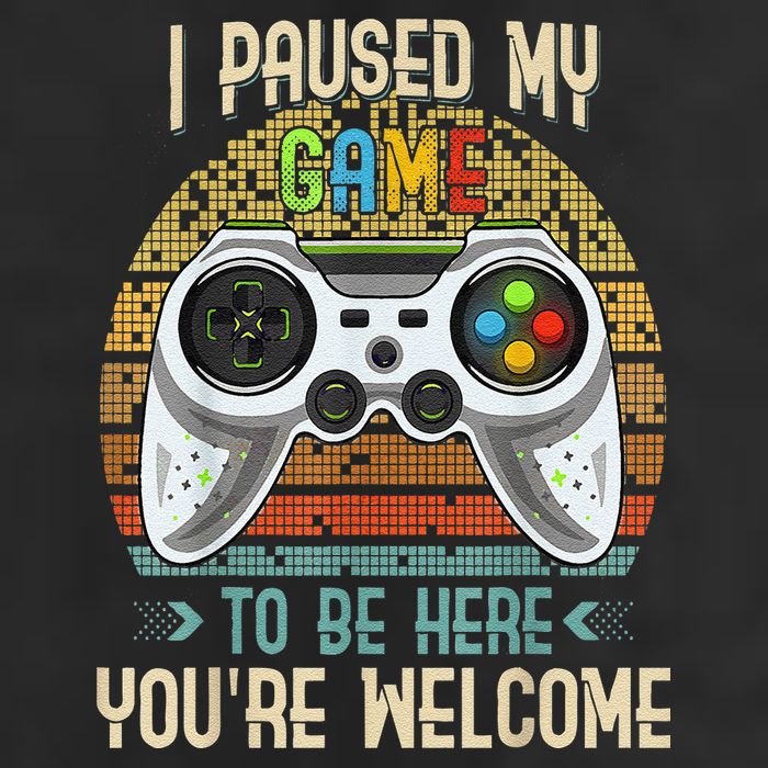 I Paused My Game To Be Here You're Welcome Retro Gamer Garment-Dyed Fleece Hoodie