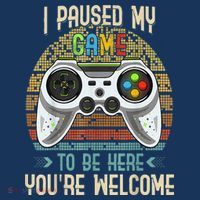I Paused My Game To Be Here You're Welcome Retro Gamer Drawstring Bag
