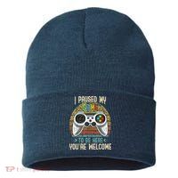 I Paused My Game To Be Here You're Welcome Retro Gamer Sustainable Knit Beanie