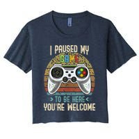I Paused My Game To Be Here You're Welcome Retro Gamer Crop Top