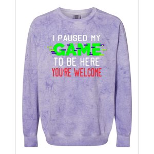 I Paused My Game To Be Here Colorblast Crewneck Sweatshirt