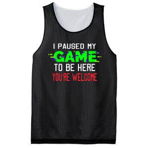 I Paused My Game To Be Here Mesh Reversible Basketball Jersey Tank