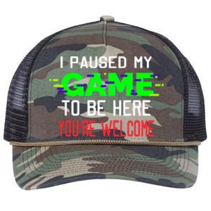 I Paused My Game To Be Here Retro Rope Trucker Hat Cap