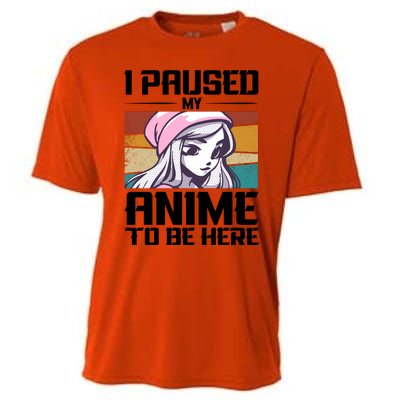 I Paused My Anime To Be Here Funny Anime Girl Retro Anime Aesthetic Anime Cooling Performance Crew T-Shirt