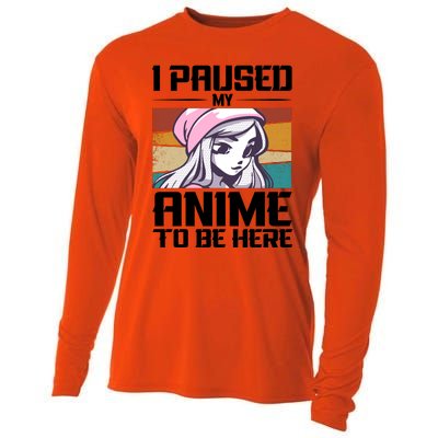 I Paused My Anime To Be Here Funny Anime Girl Retro Anime Aesthetic Anime Cooling Performance Long Sleeve Crew