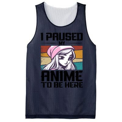 I Paused My Anime To Be Here Funny Anime Girl Retro Anime Aesthetic Anime Mesh Reversible Basketball Jersey Tank