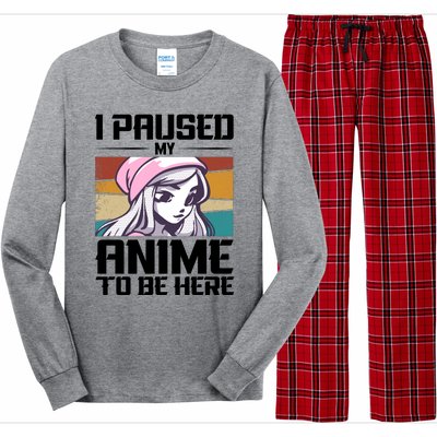 I Paused My Anime To Be Here Funny Anime Girl Retro Anime Aesthetic Anime Long Sleeve Pajama Set