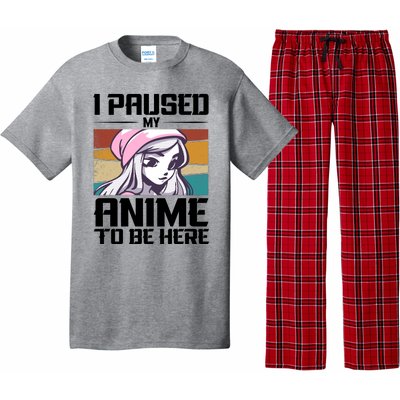 I Paused My Anime To Be Here Funny Anime Girl Retro Anime Aesthetic Anime Pajama Set