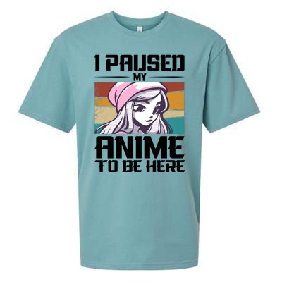 I Paused My Anime To Be Here Funny Anime Girl Retro Anime Aesthetic Anime Sueded Cloud Jersey T-Shirt