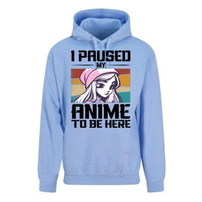 I Paused My Anime To Be Here Funny Anime Girl Retro Anime Aesthetic Anime Unisex Surf Hoodie