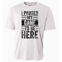 I Paused My Game To Be Here Funny Vintage Video Gamer Joke Cooling Performance Crew T-Shirt