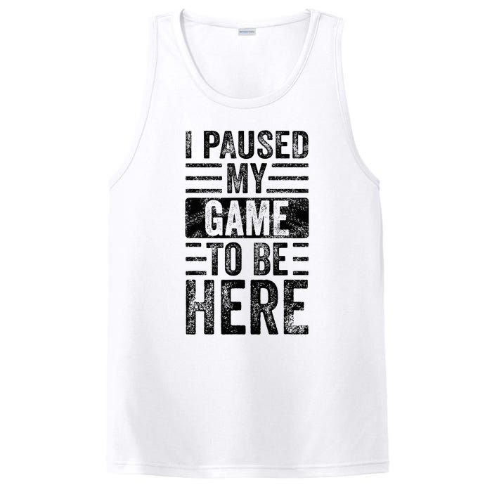 I Paused My Game To Be Here Funny Vintage Video Gamer Joke PosiCharge Competitor Tank