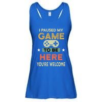 I Paused My Game To Be Here YouRe Welcome Retro Gamer Gift Ladies Essential Flowy Tank