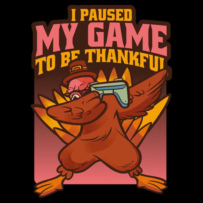 I Paused My Game To Be Thankful Funny Thanksgiving Gamer Doggie Tank