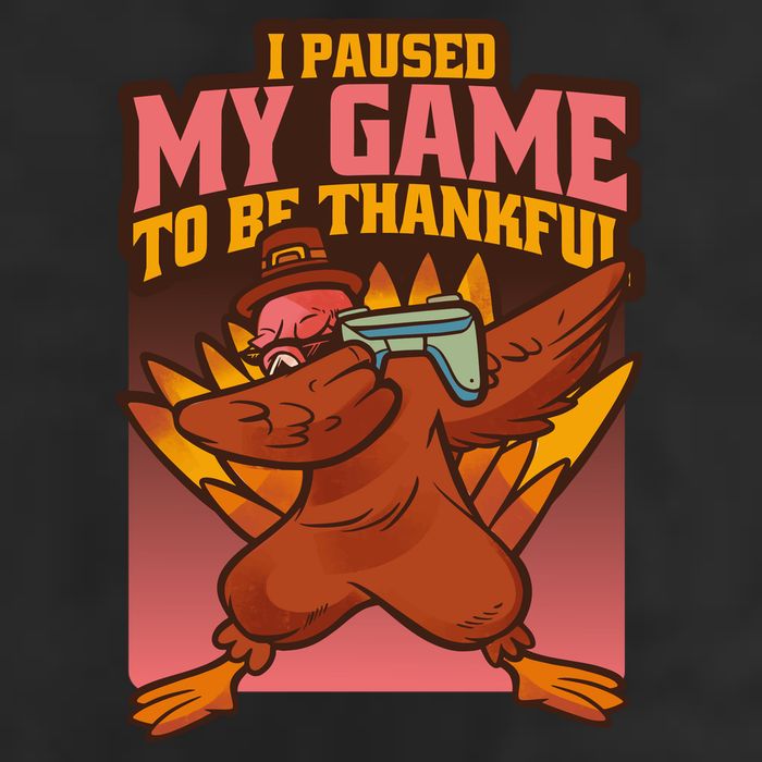I Paused My Game To Be Thankful Funny Thanksgiving Gamer Golf Towel