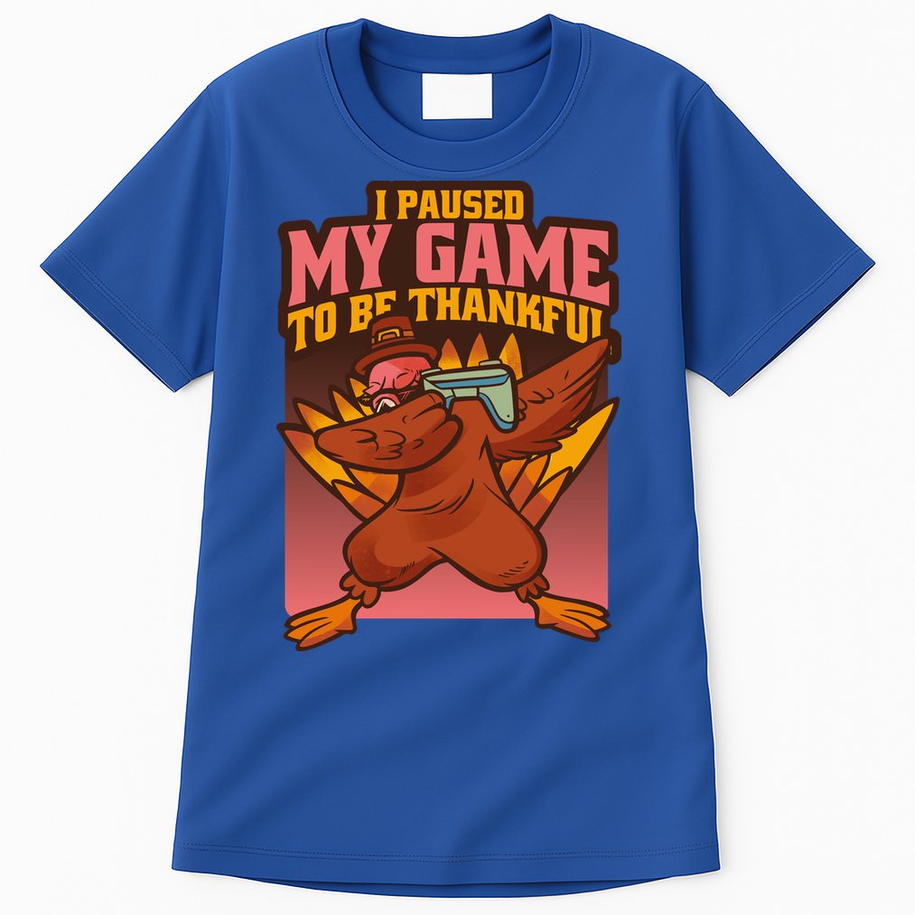I Paused My Game To Be Thankful Funny Thanksgiving Gamer Tall T-Shirt