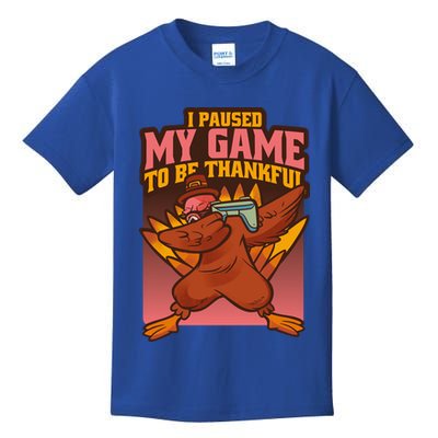 I Paused My Game To Be Thankful Funny Thanksgiving Gamer Kids T-Shirt