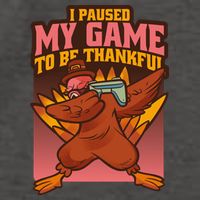 I Paused My Game To Be Thankful Funny Thanksgiving Gamer Vector Backpack