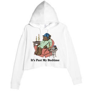 ItS Past My Bedtime Bear Taking A Nap Next To Books Crop Fleece Hoodie