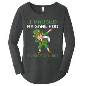 I Paused My Game For St Patricks Day Dabbing Leprechaun Women's Perfect Tri Tunic Long Sleeve Shirt