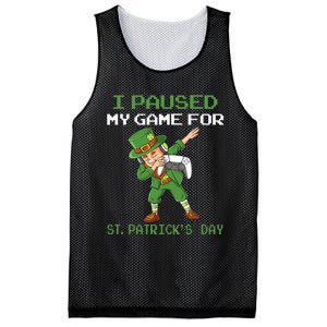 I Paused My Game For St Patricks Day Dabbing Leprechaun Mesh Reversible Basketball Jersey Tank