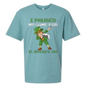 I Paused My Game For St Patricks Day Dabbing Leprechaun Sueded Cloud Jersey T-Shirt