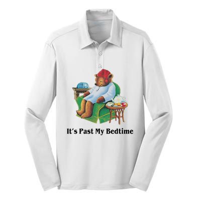 ItS Past My Bedtime Funny Bear Lover Gifts Silk Touch Performance Long Sleeve Polo